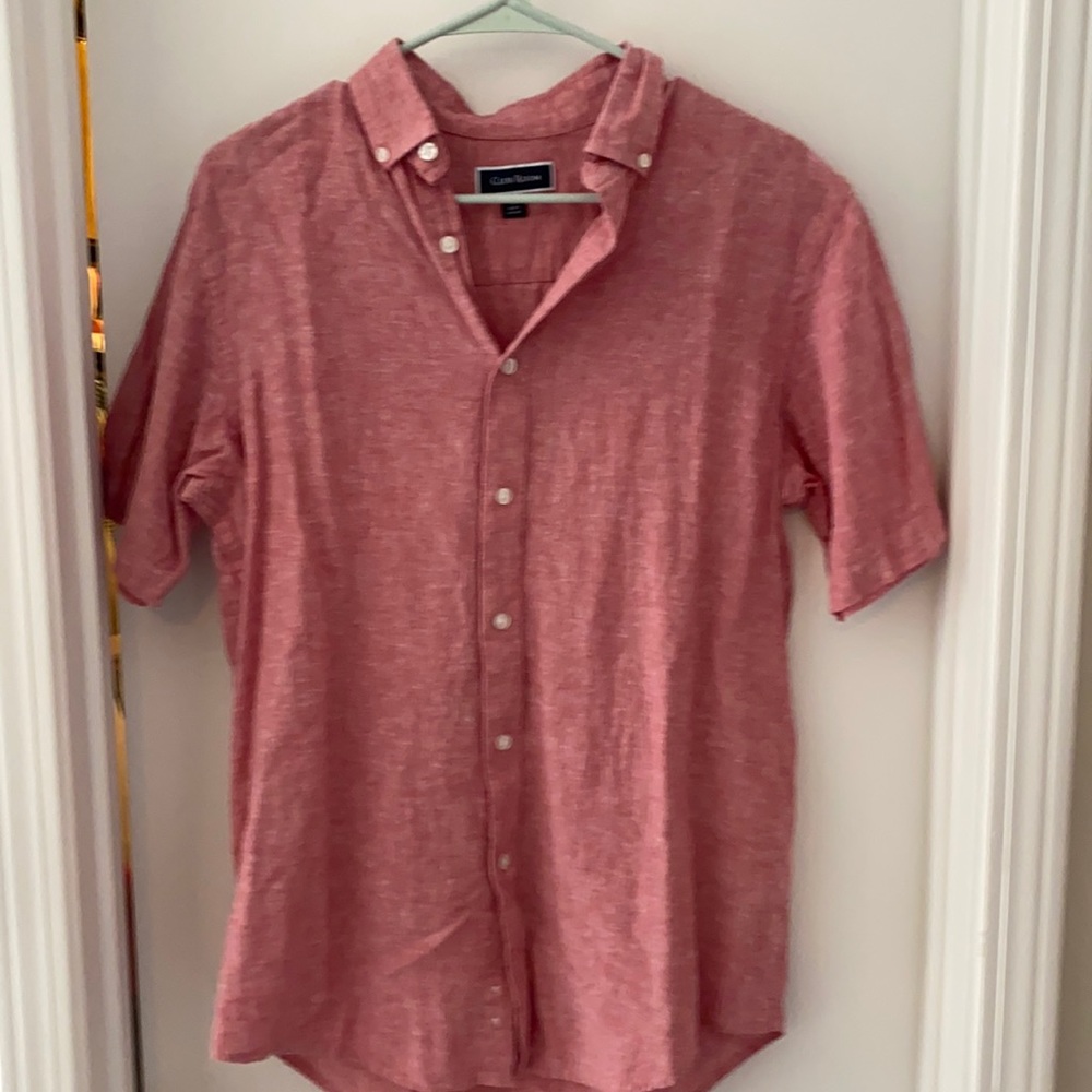 Pink button down shirt